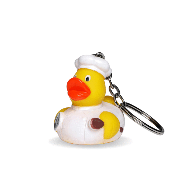 Mini Chef Rubber Duck Keyring – Cute Duck Keychain