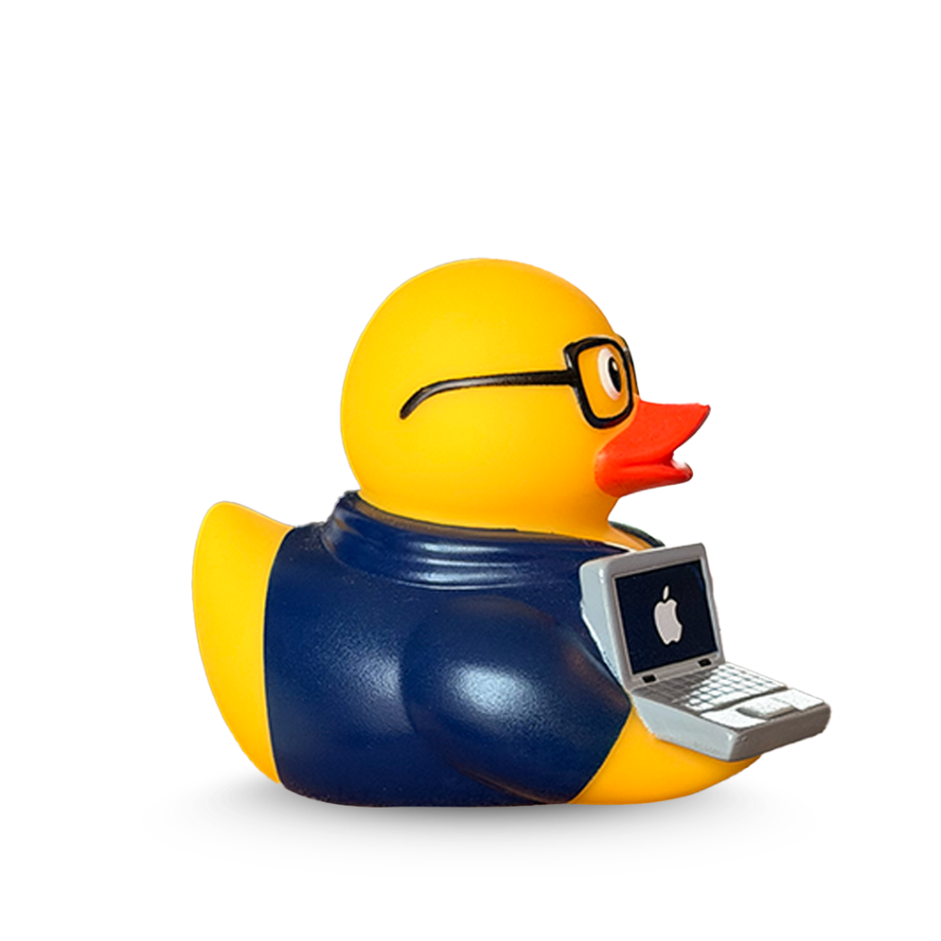 custom rubber duck with computer